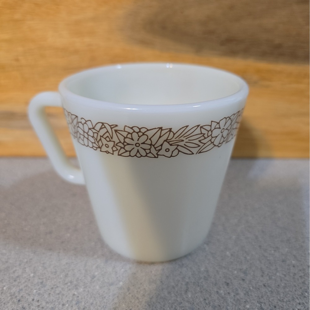 Pyrex Woodland Coffee Mug / Cup Vintage Milk Glass